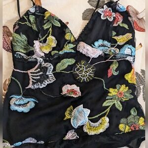 Embroidered Floral Bodysuit